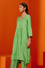 Green Cotton Silk Satin Kurta with Scarf Set