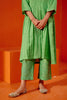 Green Cotton Silk Satin Kurta with Scarf Set