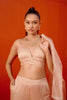 Beige Embroidered Cape and Pant Set