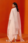 Ivory Silk Chanderi Patra Embellished Kurta Set