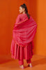 Rani Pink Angrakha Style Embroidered Anarkali Set