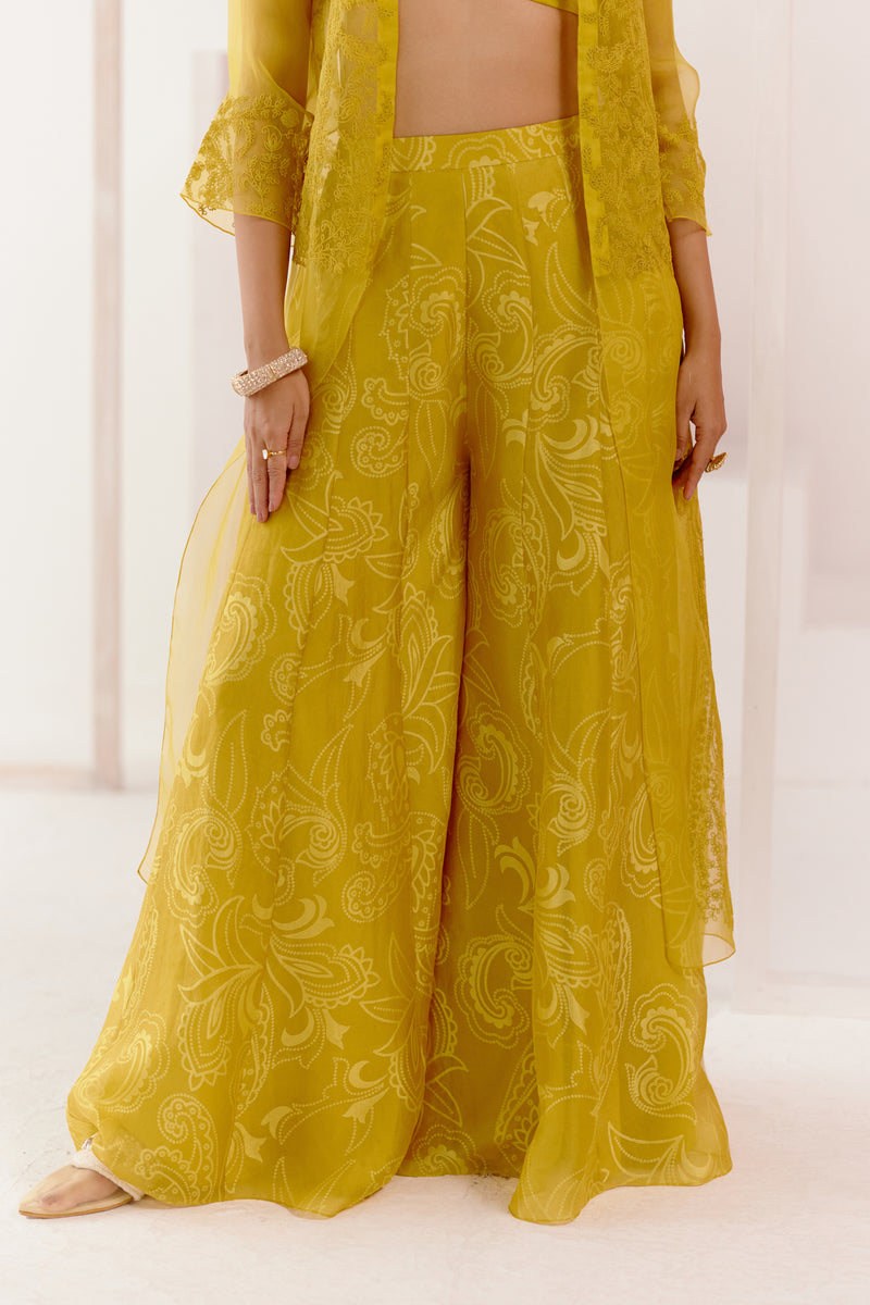 Mustard Cape and Sharara Set