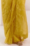Mustard Woven Silk Organza Saree