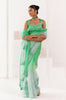 Green Embroidered Ombre Organza Saree
