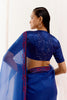 Royal Blue Multi Hued Dori Embroidered Organza Saree