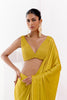 Mustard Satin Pre Draped Saree