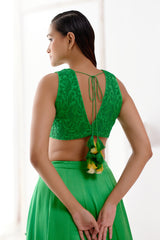 Green Dori Embroidered Lehenga Set