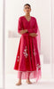 Fuchsia Pink Embroidered Chanderi Anarkali Set