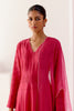 Fuchsia Pink Embroidered Chanderi Anarkali Set