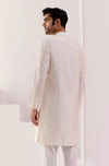 Ivory Self Embroidered Chanderi Kurta Set