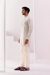 Ivory Embroidered Chanderi Kurta Set