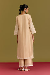 Beige Dori Embroidered Kurta Set (RTS)