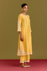Yellow Dori Embroidered Kurta Set (RTS)