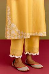 Yellow Dori Embroidered Kurta Set (RTS)