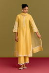 Yellow Dori Embroidered Kurta Set