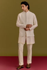 Ivory Embroidered Bundi Set