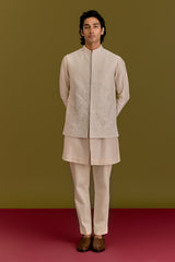 Ivory Embroidered Bundi Set
