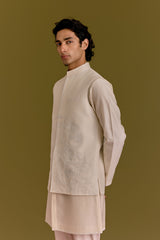 Ivory Embroidered Bundi Set