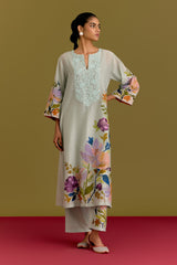 Powder Blue handpaint kurta set