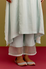 Powder Blue Cotton Silk Satin Kaftan set (RTS)