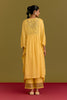 Yellow Cotton Silk Satin Kaftan set