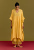 Yellow Cotton Silk Satin Kaftan set
