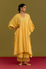 Yellow Cotton Silk Satin Kaftan set