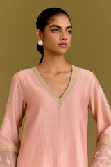 Pink handpaint kurta set (RTS)