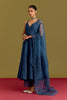 Blue Cotton Silk Satin Anarkali set