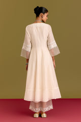 Ivory Silk Chanderi Anarkali set (RTS)