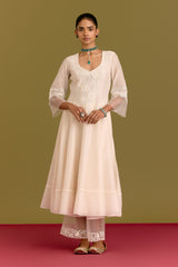 Ivory Silk Chanderi Anarkali set (RTS)
