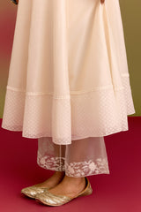 Ivory Silk Chanderi Anarkali set (RTS)