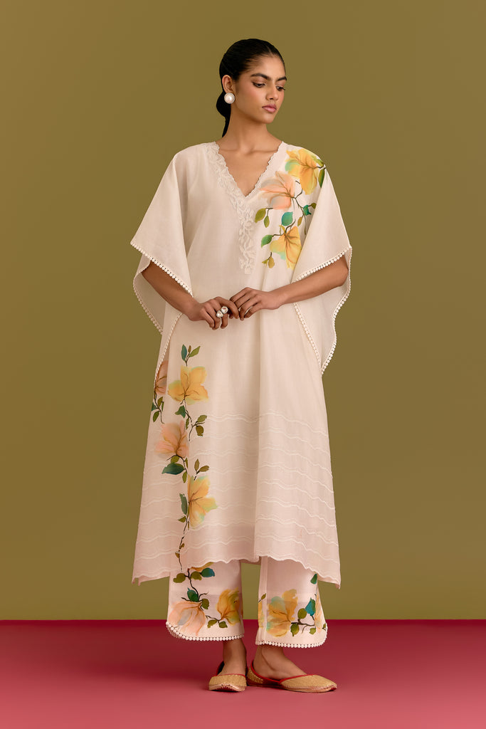 Ivory handpaint kaftan set