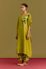 Green handpaint kaftan set