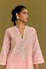 Pink woven kurta set