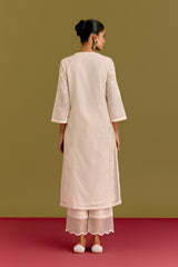 Ivory woven kurta set
