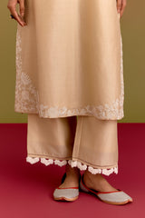Beige Dori Embroidered Kurta Set (RTS)