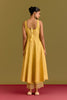Akansha Ranjan Kapoor in Yellow Cotton Silk Satin Anarkali set