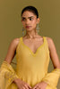 Akansha Ranjan Kapoor in Yellow Cotton Silk Satin Anarkali set