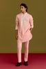 Pink Woven Embroidered Kurta Set