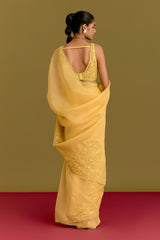 Keerthy Suresh in Yellow Embroidered Saree Set