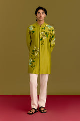 Green Handpainted Kurta set