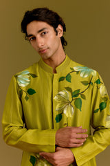 Green Handpainted Kurta set