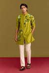 Green Handpainted Kurta set
