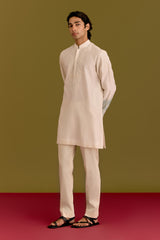 Ivory/Blue Embroidered Kurta set