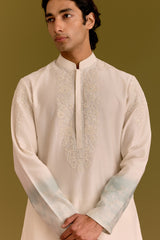 Ivory/Blue Embroidered Kurta set