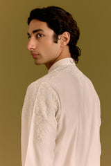 Ivory/Pink Embroidered Kurta set