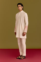 Ivory/Pink Embroidered Kurta set