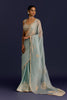 Powder Blue Embroidered Modal Satin Saree Set