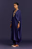 Navy Modal Satin Embroidered Kaftan Set